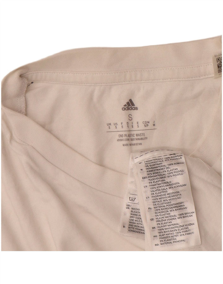 T-shirt grafica da uomo Adidas Top piccola in cotone bianco