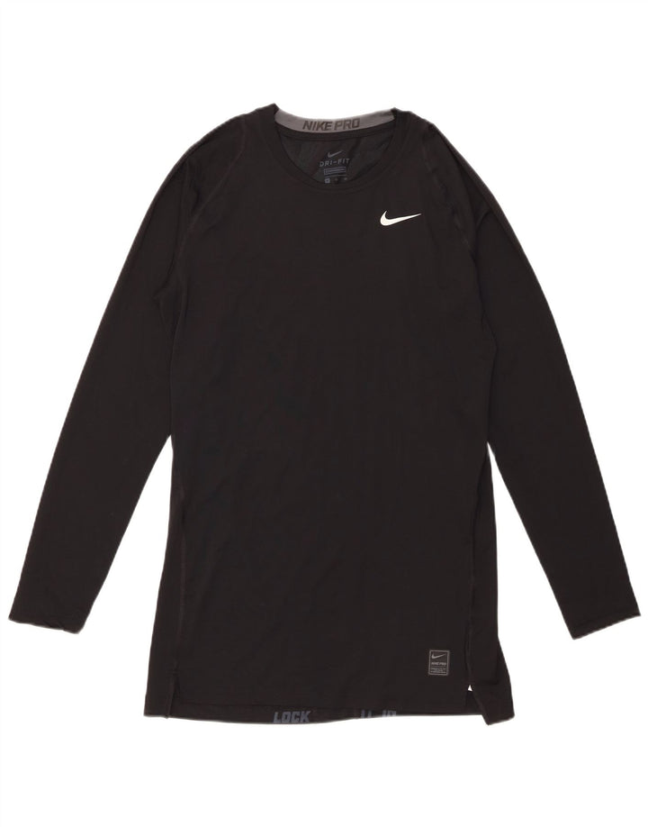 Maglia Nike Dri Fit da uomo a manica lunga XL nera in poliestere