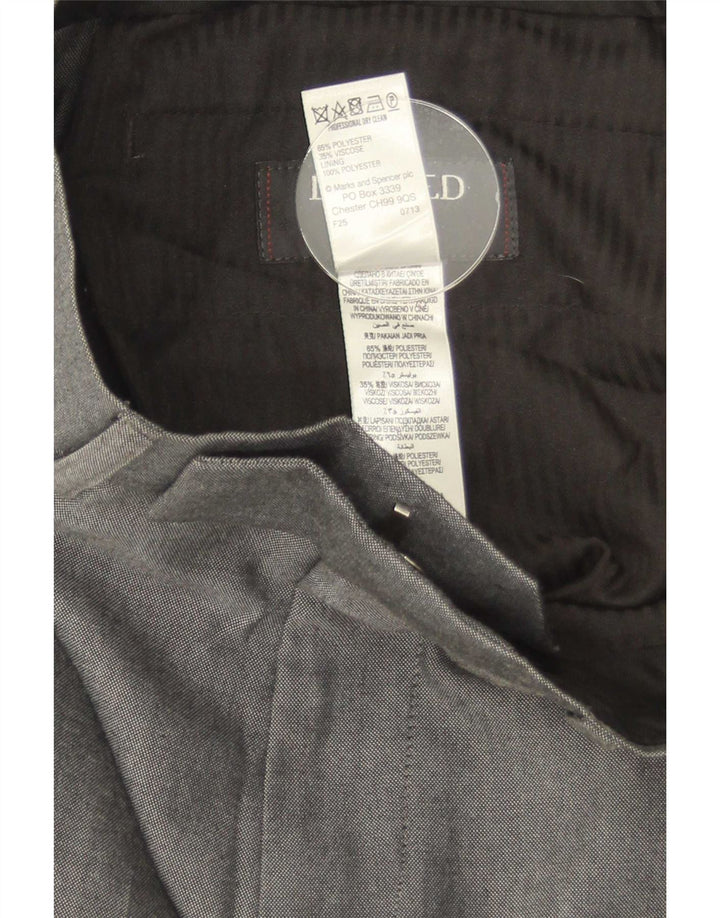 Pantaloni da abito dritti da uomo Marks & Spencer W30 L31 poliestere grigio
