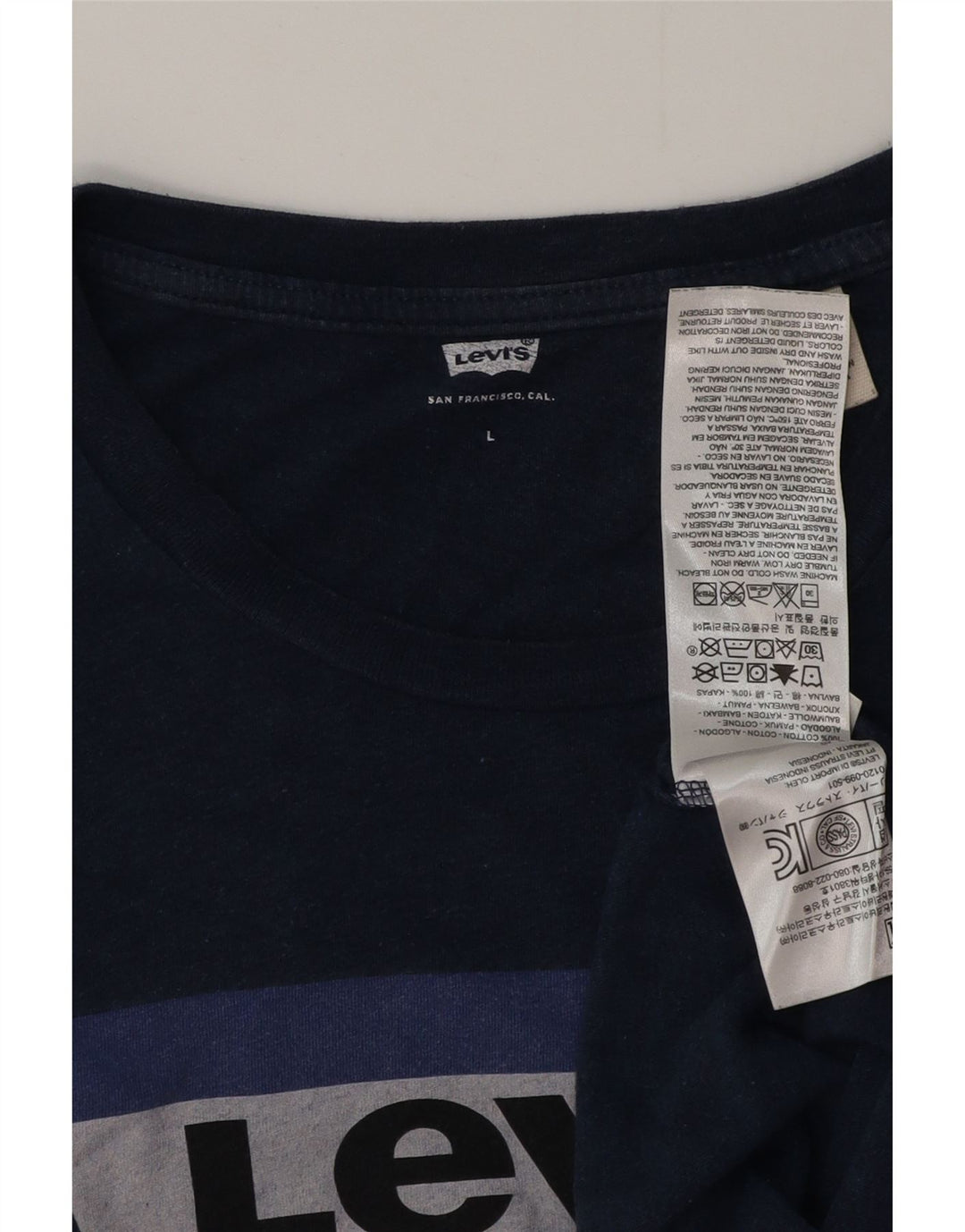 T-shirt grafica da uomo Levi's Top Large in cotone blu navy