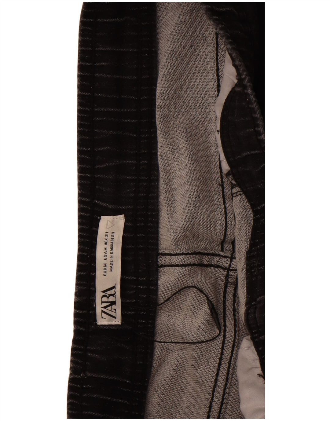 ZARA Mens Denim Shorts Medium W31 Black Cotton