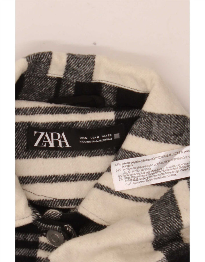 Giacca utility oversize da donna Zara UK 14 poliestere medio nero a quadri