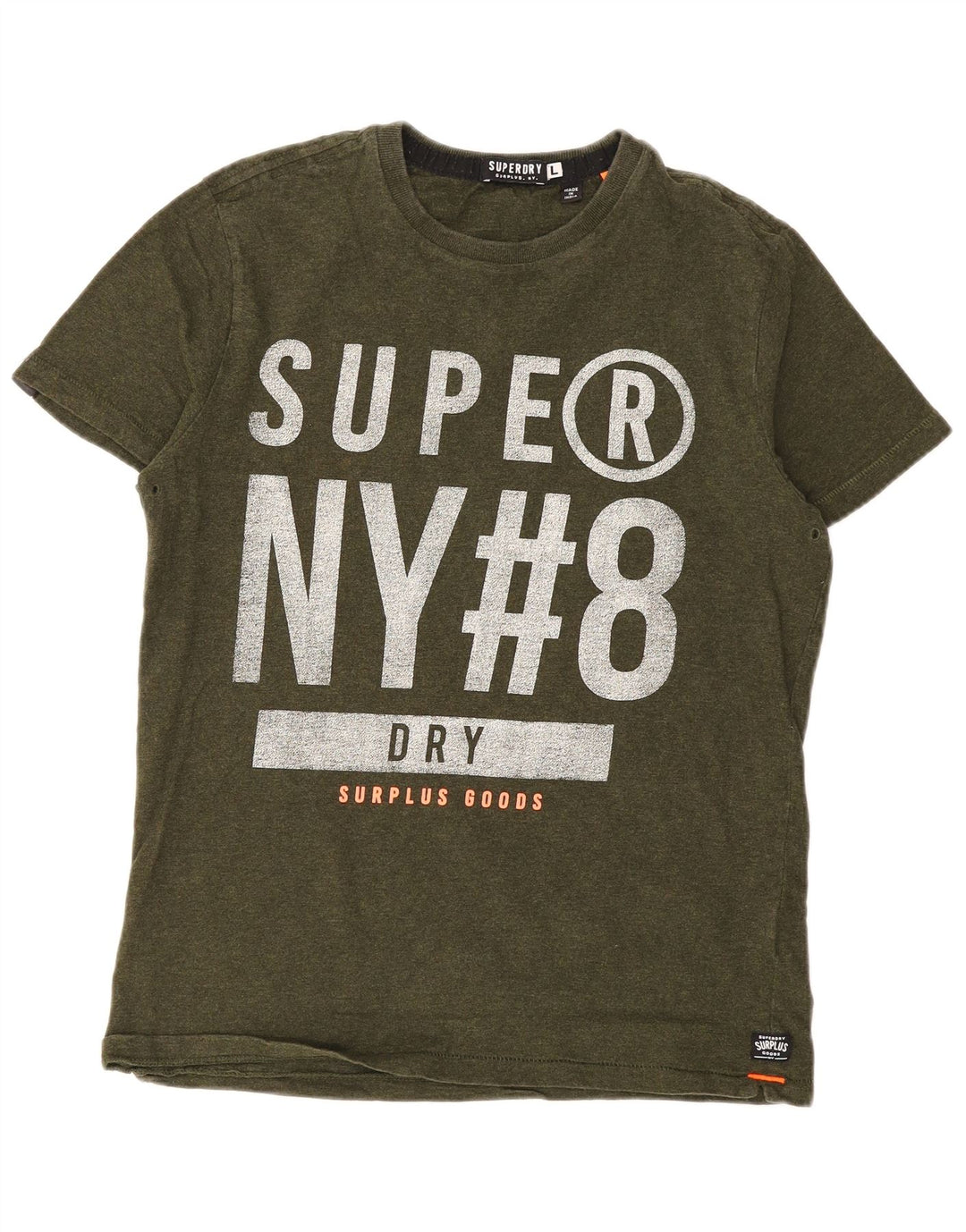 T-shirt grafica da uomo Superdry Top grande in cotone kaki