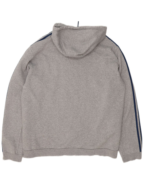 Maglione con cappuccio e zip da uomo Adidas 2XL cotone chiazzato grigio