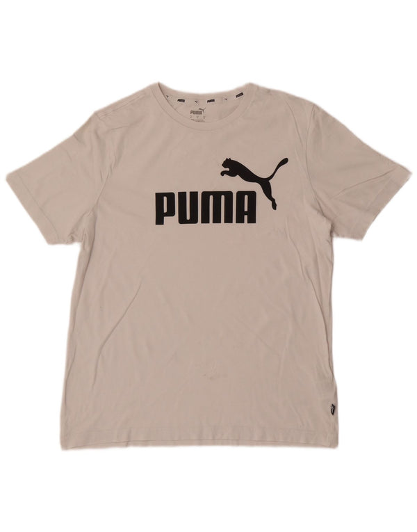 T-shirt grafica da uomo Puma Top in cotone bianco medio