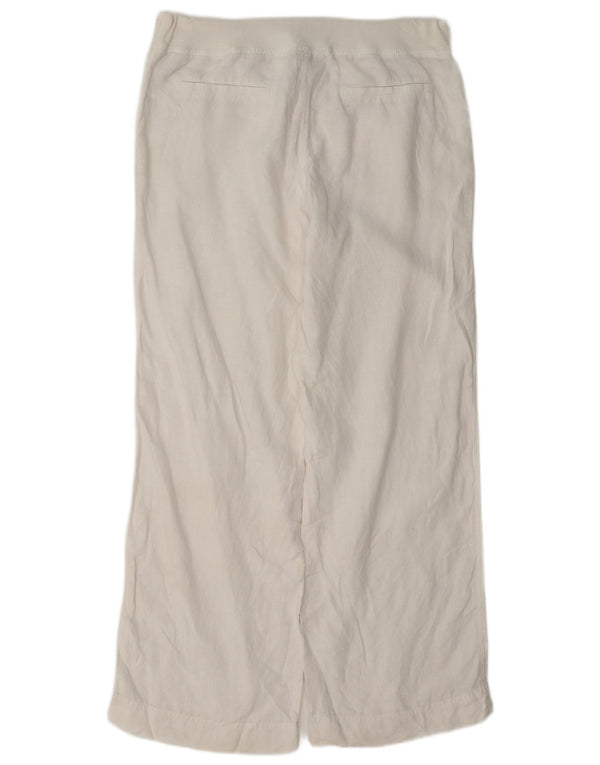 Pantaloni casual a gamba larga da donna Marks & Spencer UK 12 medi W34 L30 bianchi