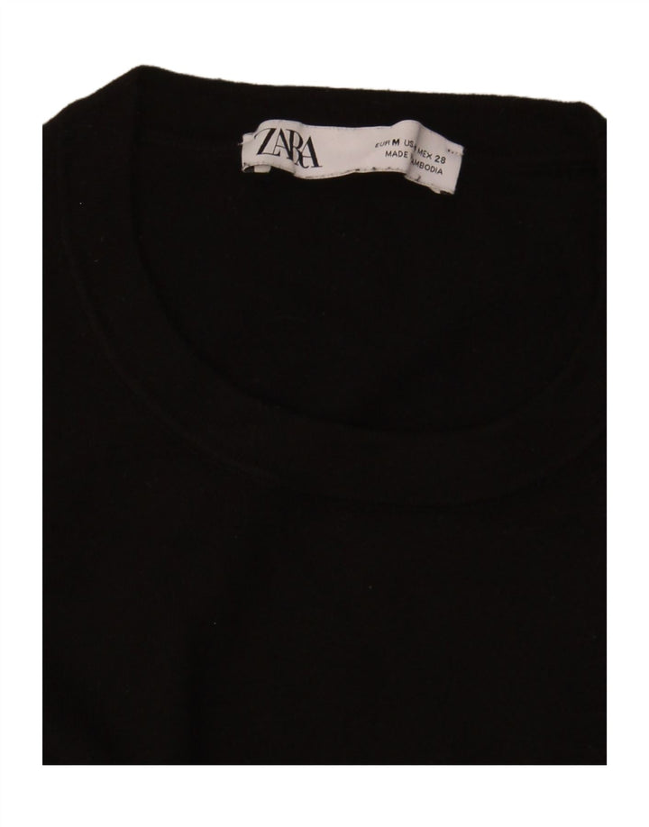 Maglione maglione girocollo da donna Zara UK 12 medio nero