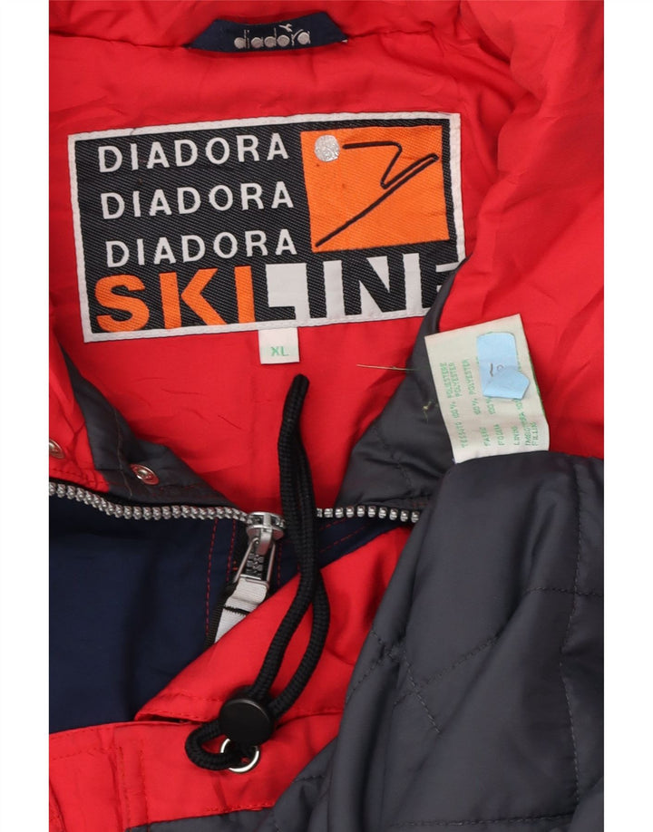 DIADORA Giacca da sci da uomo con cappuccio grafico UK 42 XL Poliestere color block rosso