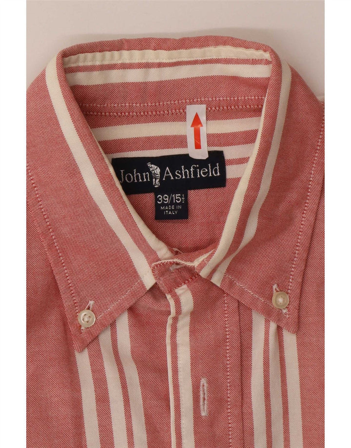 Camicia da uomo John Ashfield taglia 39 15 1/2 media a righe rosse