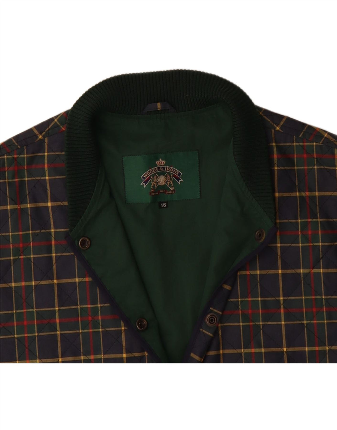 WOODS & IRONS Womens Quilted Gilet EU 46 XL Purple Check Vintage Woods & Irons and Second-Hand Woods & Irons from Messina Hembry 