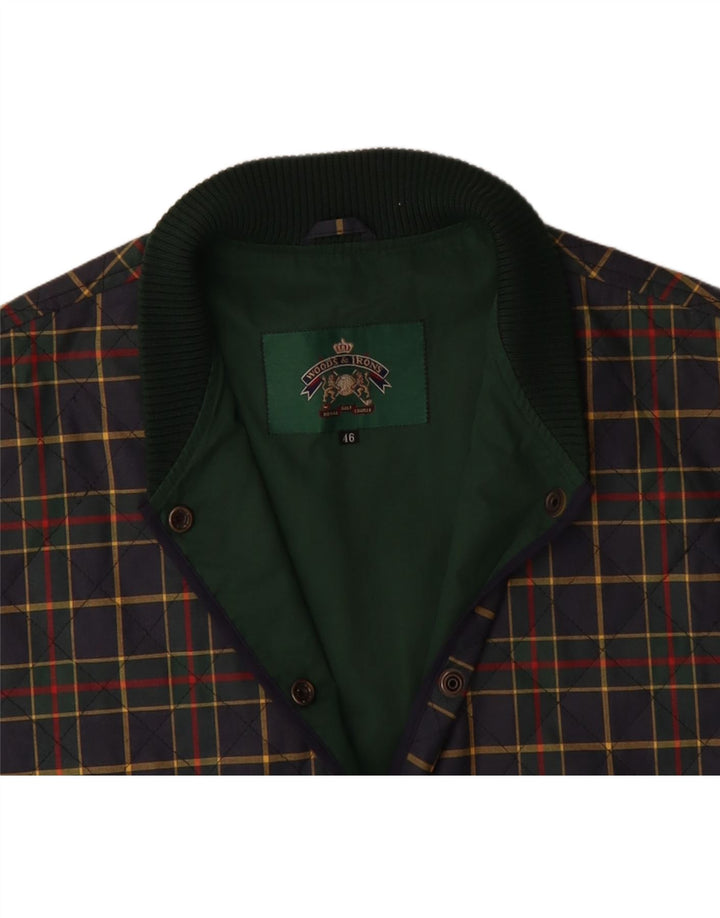 WOODS & IRONS Womens Quilted Gilet EU 46 XL Purple Check Vintage Woods & Irons and Second-Hand Woods & Irons from Messina Hembry 