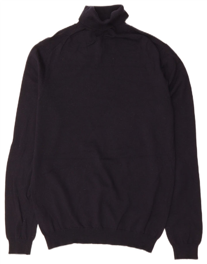 Maglione da uomo Reiss a collo alto in lana blu navy media