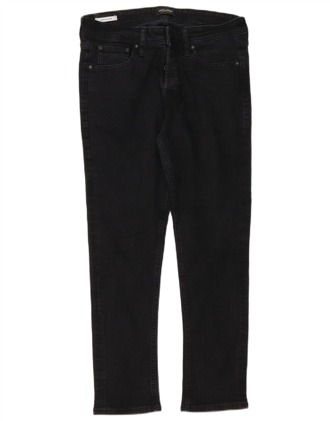 Jack & Jones Uomo GLENN Slim Jeans W34 L30 Cotone Nero