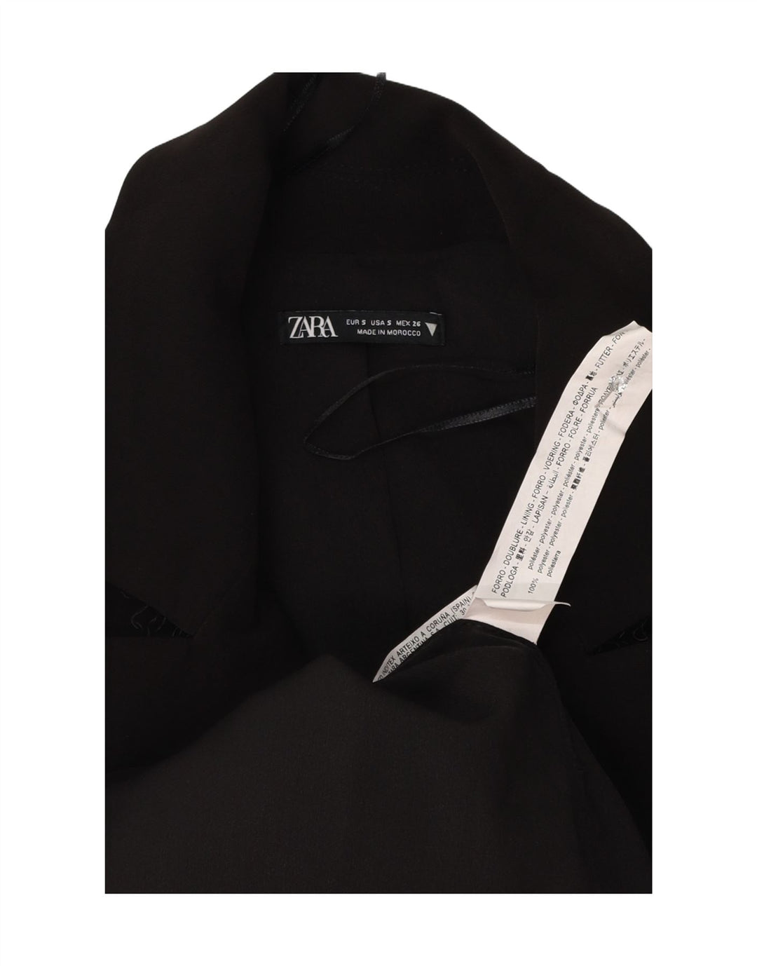 Cappotto Zara da donna UK 10 piccolo poliestere nero