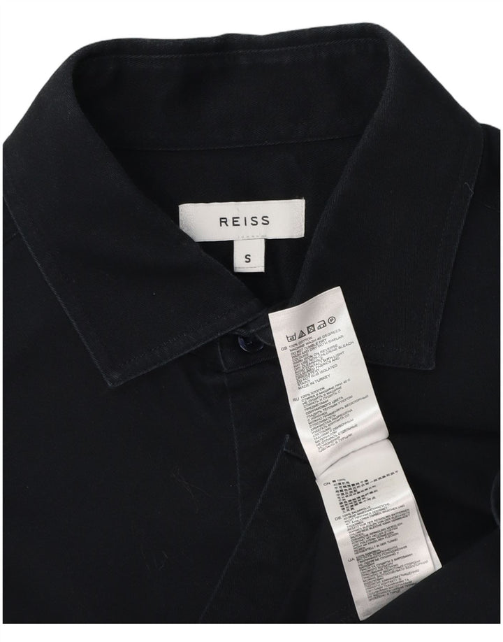 Camicia da uomo Reiss piccola in cotone blu navy