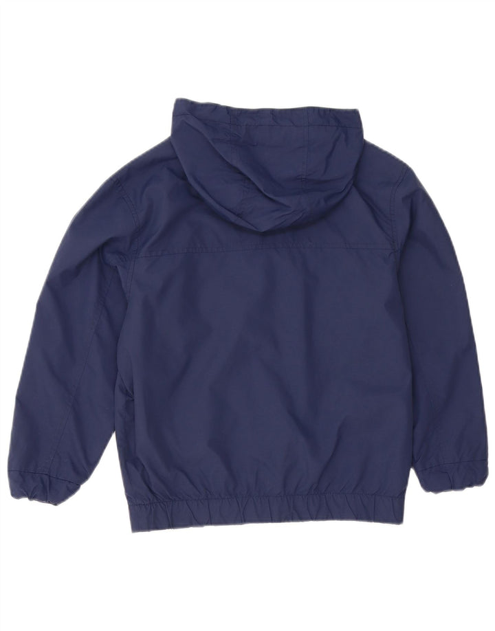 Giacca a vento con cappuccio Kickers per ragazzi 7-8 anni piccola in nylon blu navy