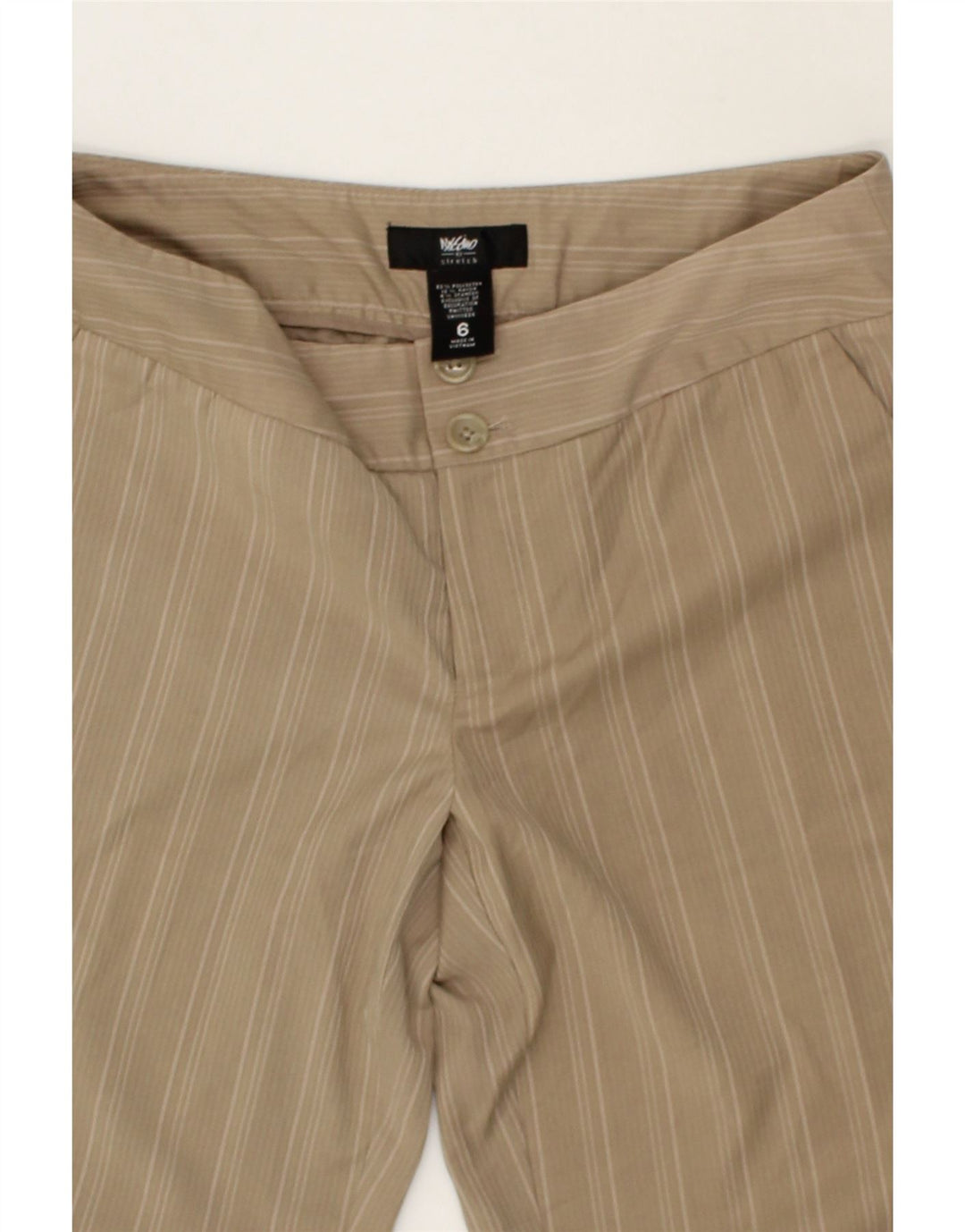 MOSSIMO Womens Stretch Chino Shorts US 6 Medium W30 Beige Striped Vintage Mossimo and Second-Hand Mossimo from Messina Hembry 