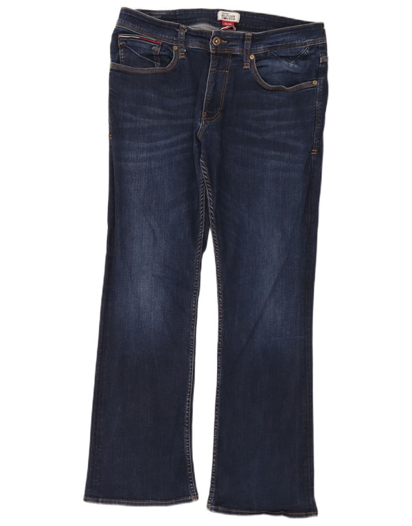 Tommy Hilfiger Uomo Zathan Bootcut Jeans W34 L30 Blu Navy Cotone
