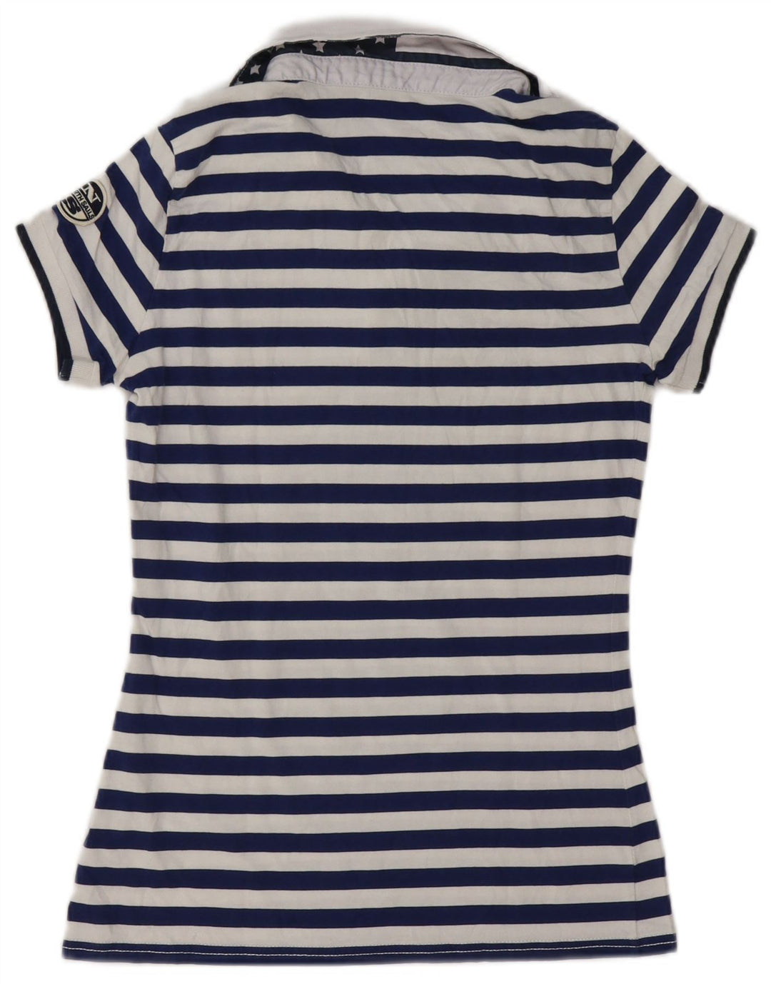 Polo da donna North Sails UK 12 cotone a righe blu navy medio