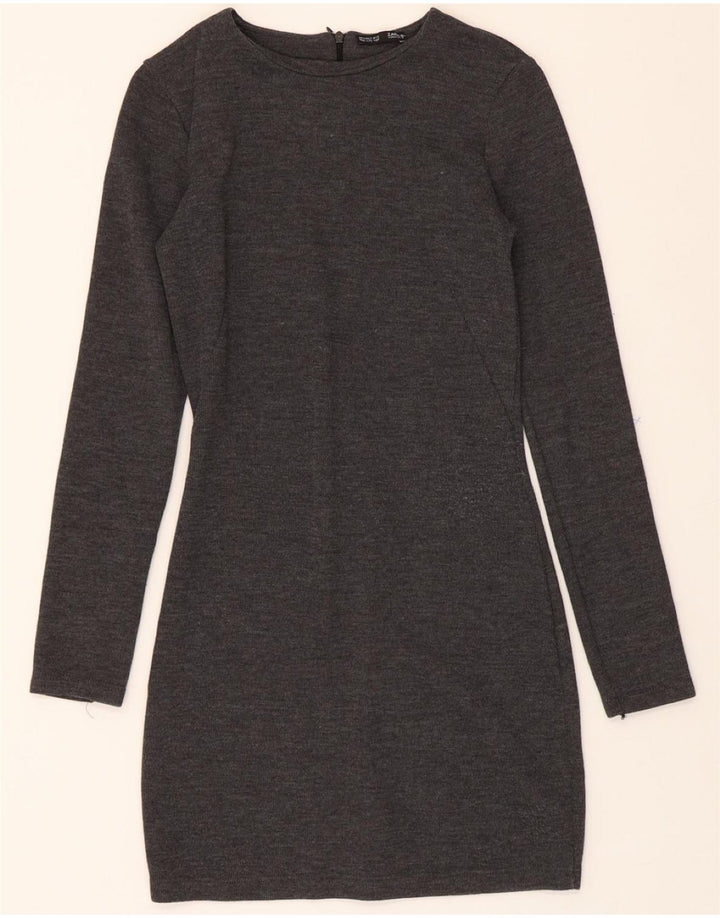 ZARA Womens Long Sleeve Jumper Dress UK 8 Small Grey Vintage Zara and Second-Hand Zara from Messina Hembry 