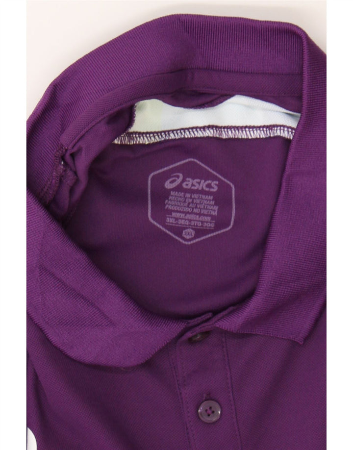 ASICS Mens Graphic Polo Shirt 3XL Purple Polyester Vintage Asics and Second-Hand Asics from Messina Hembry 