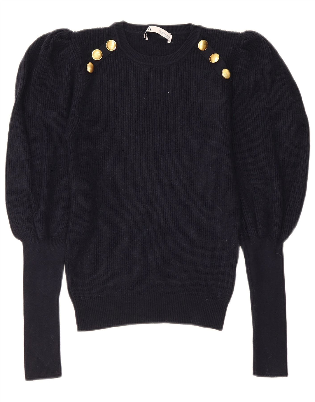 Maglione maglione girocollo da donna Zara UK 12 blu navy medio