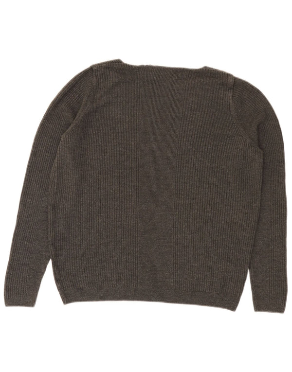 Maglione maglione con scollo a V da donna Marks & Spencer UK 14 Grigio medio