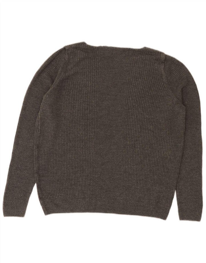 Maglione maglione con scollo a V da donna Marks & Spencer UK 14 Grigio medio
