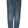 Jeans slim invecchiati da uomo Zara EU 42 Large W32 L27 cotone blu