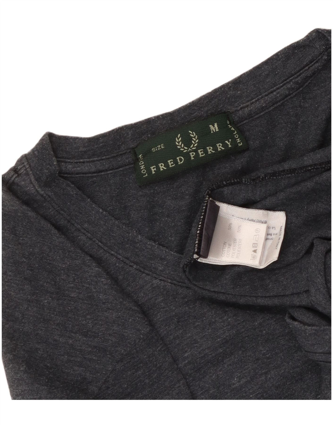 Maglia a maniche lunghe da donna Fred Perry UK 14 cotone medio blu navy