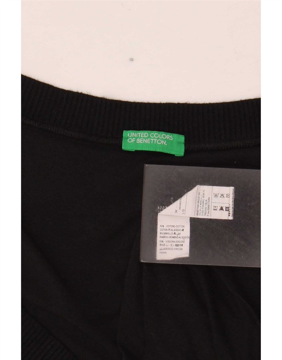 Canotta da donna Benetton UK 16 grande cotone nero