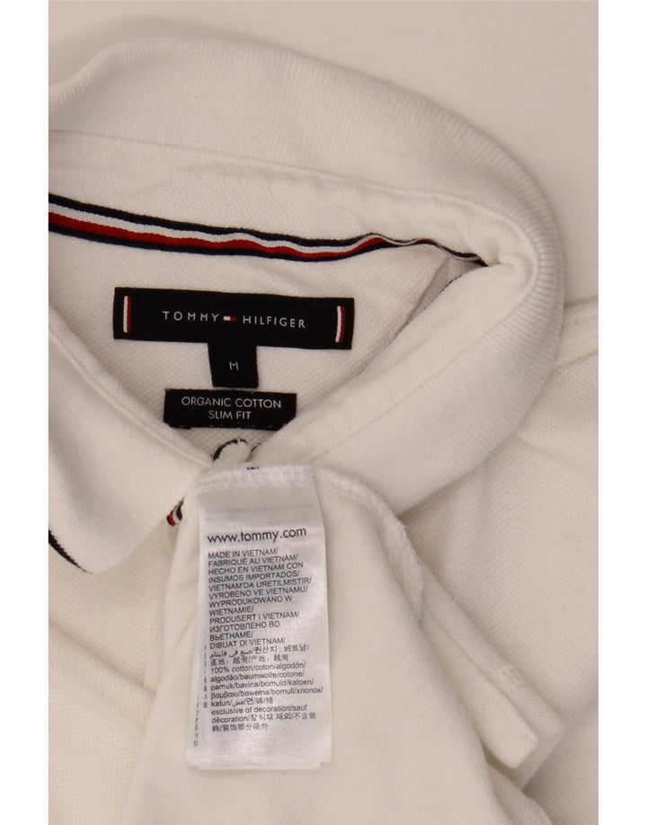 Polo da uomo slim fit Tommy Hilfiger in cotone bianco medio