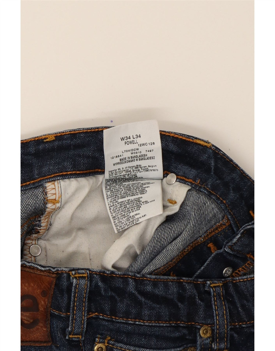 Jeans dritti Powell da donna LEE W34 L30 cotone blu navy
