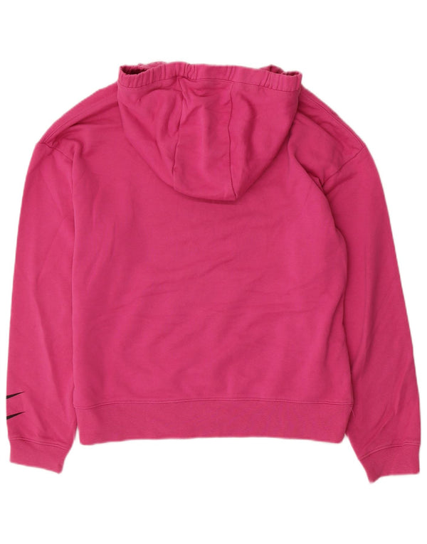 Felpa con cappuccio oversize con grafica Nike da donna UK 10 piccola in cotone rosa