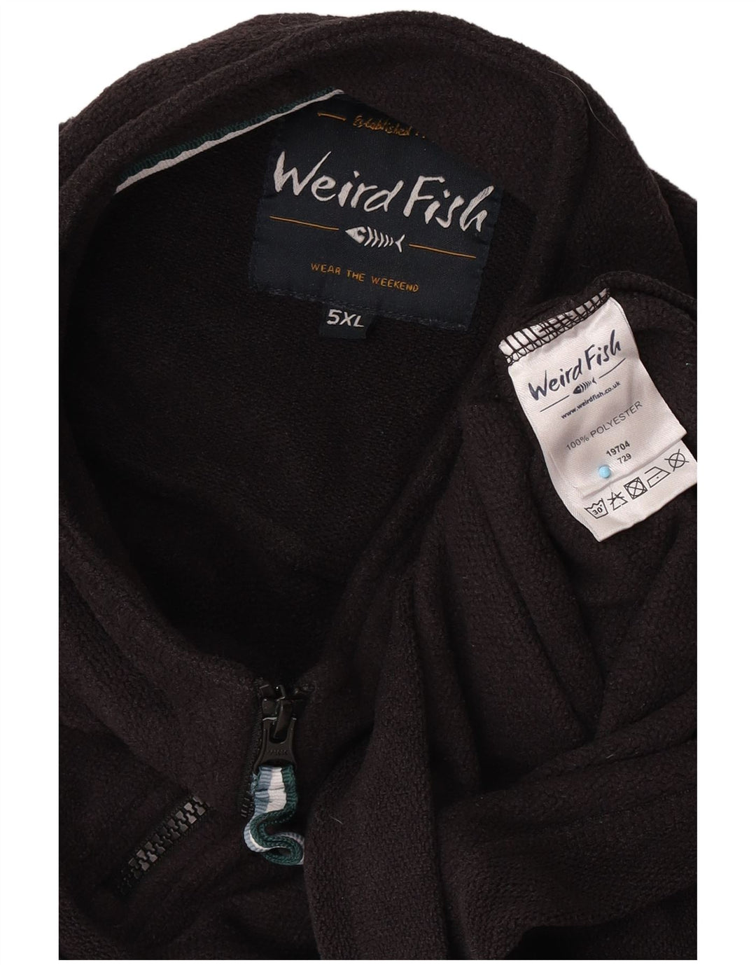 Felpa con collo con zip da uomo Weird Fish 5XL poliestere nero