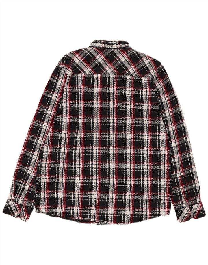 Camicia da uomo Carhartt Worker Wear vestibilità regolare in flanella grande scozzese nero