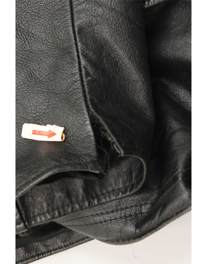 Giacca in pelle vintage da uomo UK 42 XL nera