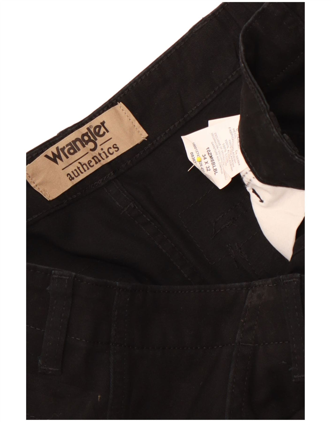 Pantaloni cargo dritti da uomo Wrangler W34 L32 cotone nero