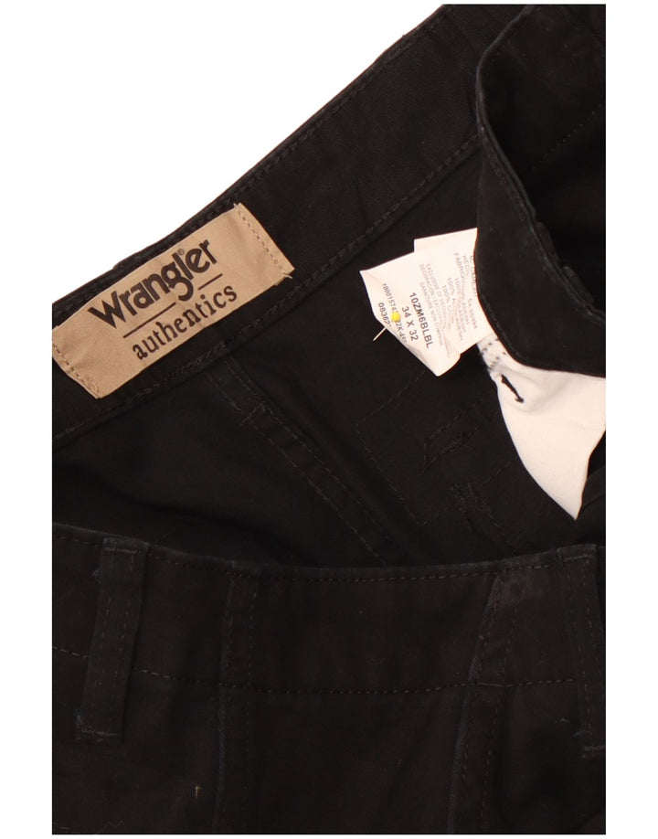 Pantaloni cargo dritti da uomo Wrangler W34 L32 cotone nero