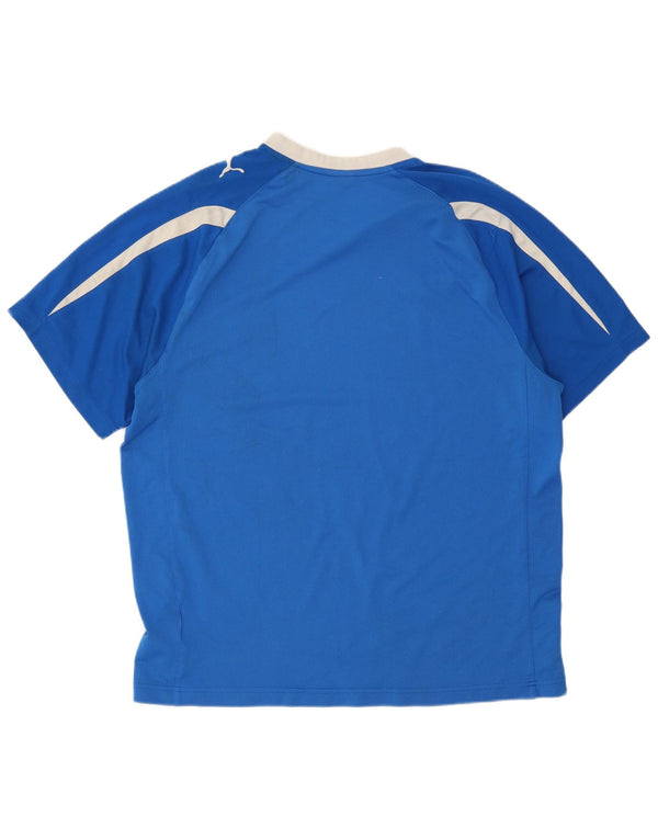T-shirt da uomo Puma Top Large in poliestere color block blu