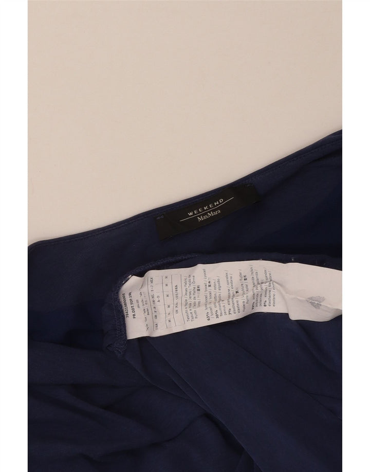 T-shirt da donna Max Mara Top UK 12 Medium blu navy Lyocell