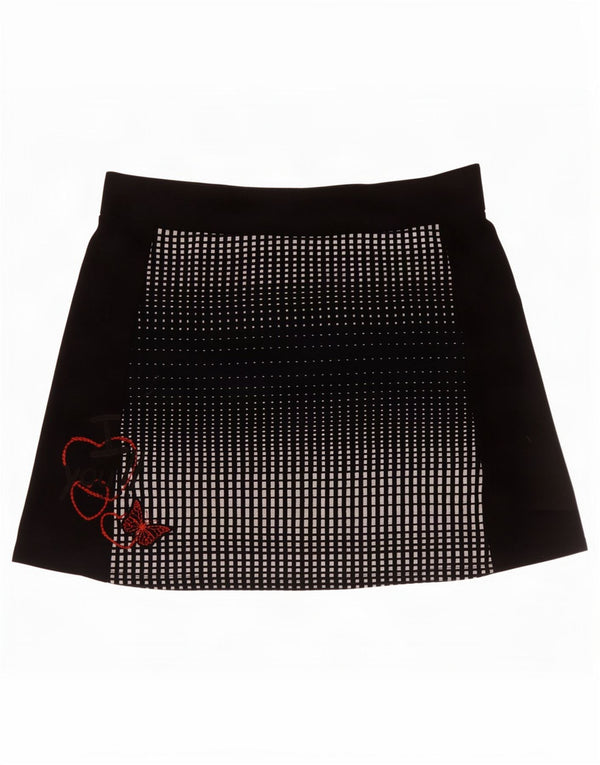 Desigual Womens Graphic Mini Skirt XL W34 Black Geometric Viscose