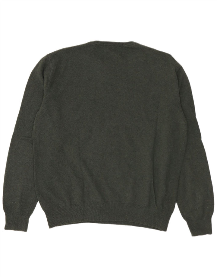 Maglione Kappa da uomo girocollo, maglione grande, lana d'agnello verde