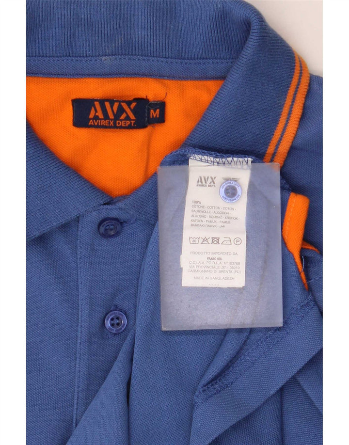 Polo da uomo Avirex in cotone blu medio