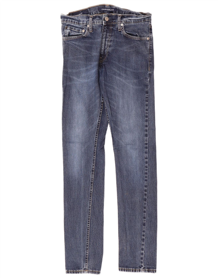 CALVIN KLEIN Jeans slim da uomo W30 L32 Blu Cotone