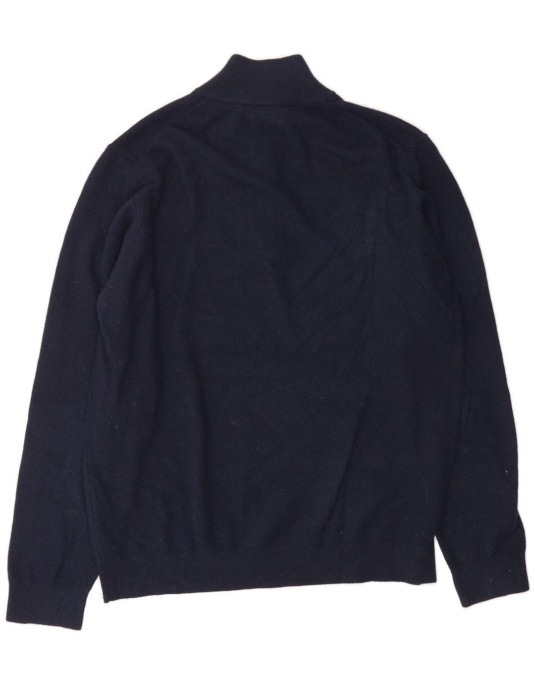 MASSIMO DUTTI Womens Button Neck Jumper Sweater UK 16 Large Navy Blue Wool Vintage Massimo Dutti and Second-Hand Massimo Dutti from Messina Hembry 