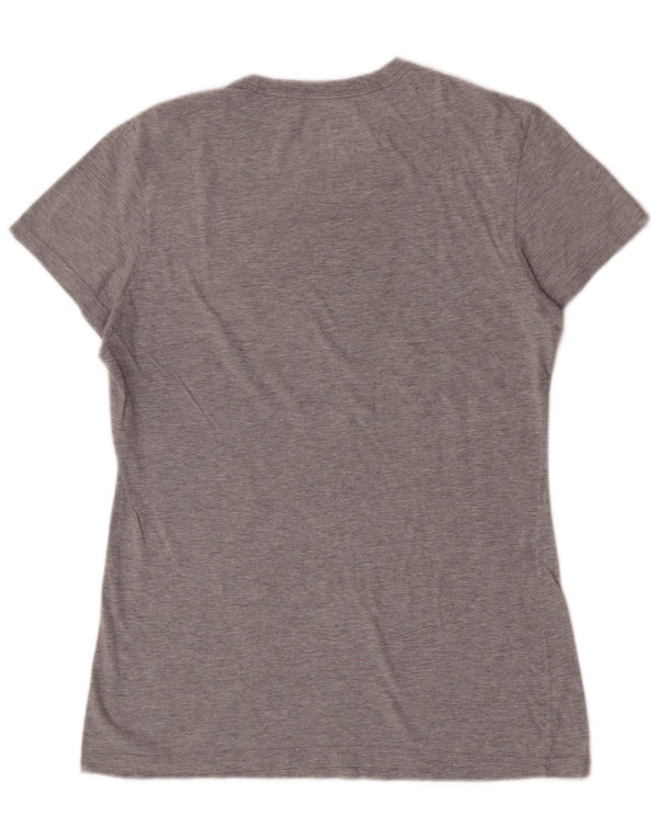 T-shirt grafica Adidas da donna USA Top UK 12 cotone grigio medio