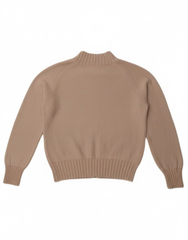 Maglione cardigan da donna Trussardi Jeans UK 16 grande cotone beige