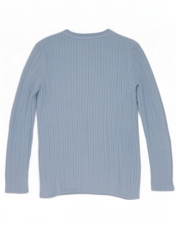 Maglione maglione girocollo da donna Tommy Hilfiger UK 10 piccolo cotone blu