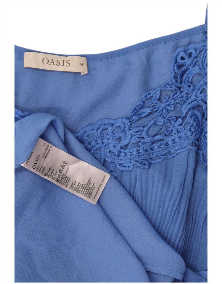 Abito da donna con spalle scoperte Oasis UK 14 Poliestere blu medio